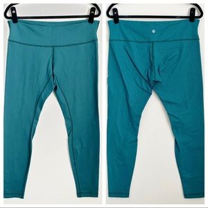 lululemon - wunder under tight leggings mid-rise full-length turquoise blue